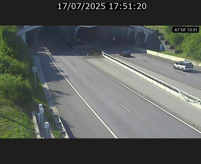 Caméra trafic Luxembourg - A7, Tunnel Gousselerbierg, entrée sud, direction Mersch