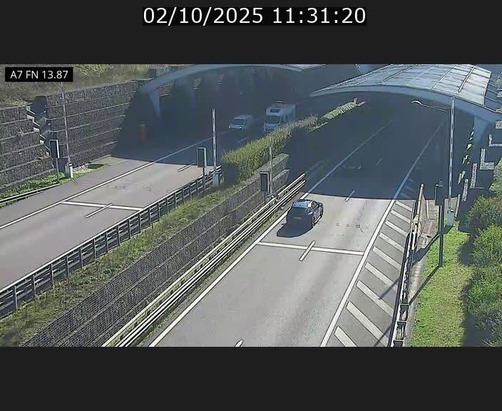 Caméra trafic Luxembourg - A7, Tunnel Gousselerbierg, entrée nord, direction Lorentzweiler