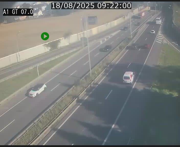 Traffic live webcam Luxembourg Cents - A1 direction Kirchberg - BK 7