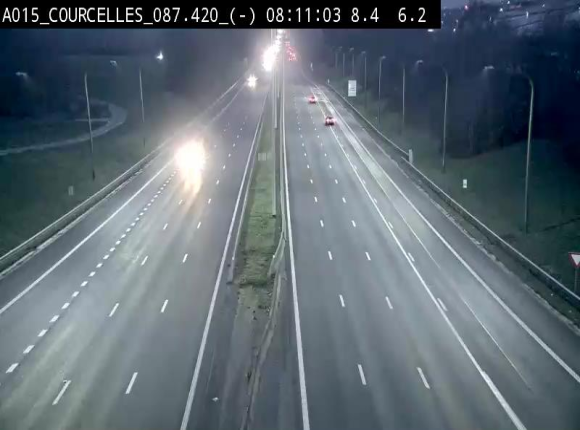 Webcam autoroute Belgique - Viesville - E42 direction Mons - BK 84.35