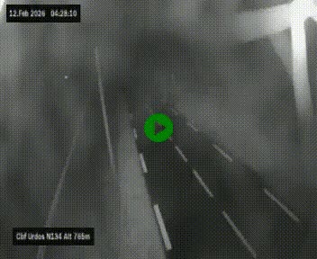 Webcam dans les Pyrénées Atlantique au niveau du col d'Urdos et du fort du Pourtalet sur la N134, en direction du Col et du tunnel du Somport, à 765 mètres d'altitude