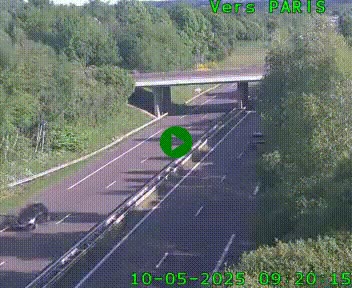 Caméra routière sur l'autoroute A20 au nord de Limoges, à la jonction avec la N520. Vue orientée vers Paris