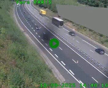 Caméra routière sur l'autoroute A20 à Saint-Pardoux-l'Ortigier, à la jonction avec l'A89. Vue orientée vers Paris