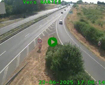 Webcam N147 au nord de Poitiers et à la jonction avec la A10
