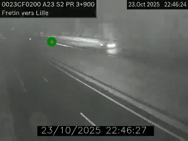 Webcam autoroute A23 à hauteur de Fretin. Vue orientée vers Lille