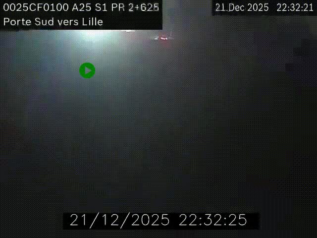 Webcam autoroute A25 sur le périphérique de Lille à hauteur de Lille-Sud et la sortie 3 Faches-Thumesnil. Vue orientée vers Lille-Centre.