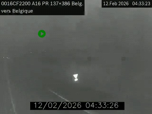 Webcam à la frontière franco-belge au niveau de Bray-Dunes/De-Panne sur l'autoroute A16. Vue orientée vers la Belgique