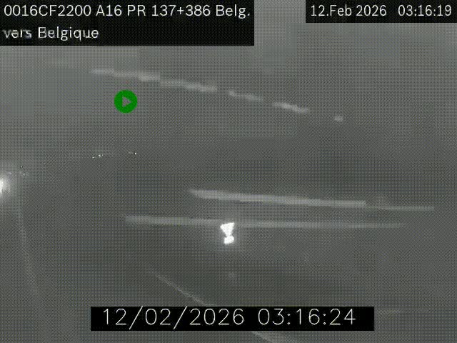 Webcam à la frontière franco-belge au niveau de Bray-Dunes/De-Panne sur l'autoroute A16. Vue orientée vers la Belgique