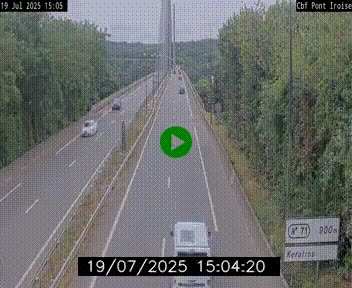 Webcam sur la N165 après le Pont de l'Iroise, à l'entrée de Brest