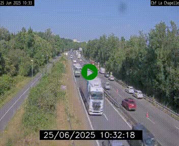 Webcam sur le périphérique de Nantes (N844) à hauteur de Porte de la Chapelle, au nord de la ville