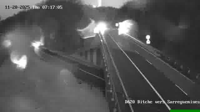 Webcam sur la D620, sur le contournement de Bitche. Vue orientée vers Sarreguemines
