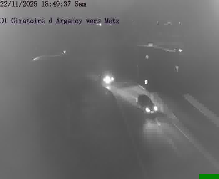 Webcam installée le long de D1 (France) à Argancy, pointée vers Metz, utile pour suivre précisément les conditions de trafic.