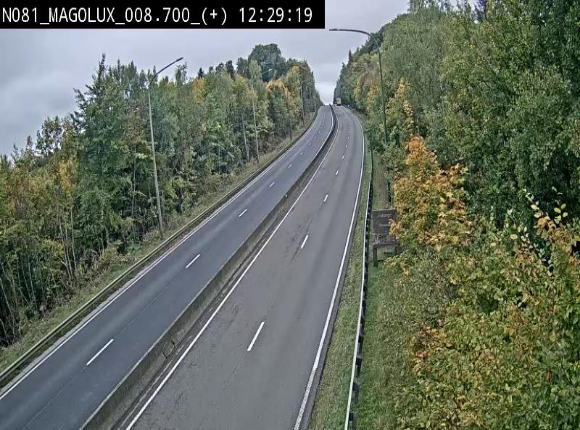 Webcam sur la N81 (E411) à hauteur de la jonction avec la N883. Vue orientée vers Longwy