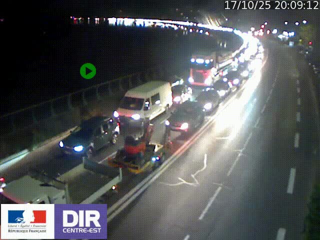 Webcam sur le quai Parjot à Vienne, aux Portes de Lyon, sur la Nationale 7, à la jonction avec le boulevard du Rhône-nord (D1407), caméra orientée vers Lyon