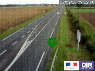 Webcam routière sur la RN7 à hauteur de Toulon-sur-Allier, entre Moulins et Vichy