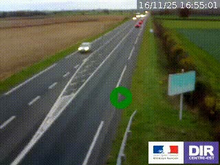 Webcam routière sur la RN7 à hauteur de Toulon-sur-Allier, entre Moulins et Vichy