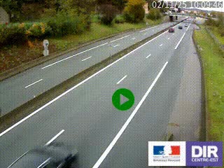 Caméra autoroutière sur l'A47 à hauteur de Givors, a proximité de Lyon. La webcam est orientée vers Lyon