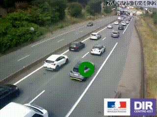Caméra autoroutière sur l'A47 à hauteur de Givors, a proximité de Lyon. La webcam est orientée vers Lyon