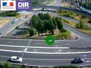 Webcam traffic à Grenoble-sud sur l'autoroute A480. Vue orientée vers l'entrée et la sortie de Grenoble