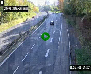 Webcam routière à hauteur de Bois-Guillaume en périphérie de Rouen. Vue orientée vers Rouen