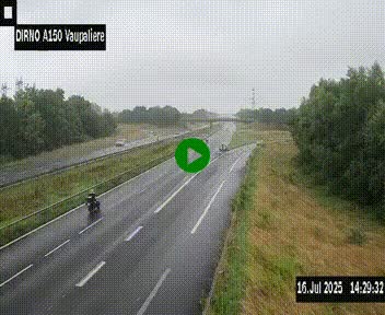 Webcam autoroute A150 à hauteur de La Vaupalière en périphérie de Rouen. Vue orientée vers Rouen