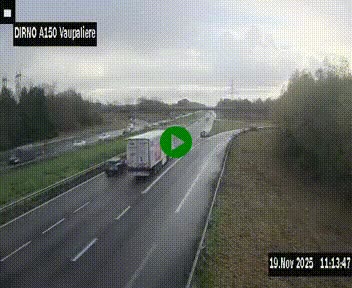 Webcam autoroute A150 à hauteur de La Vaupalière en périphérie de Rouen. Vue orientée vers Rouen