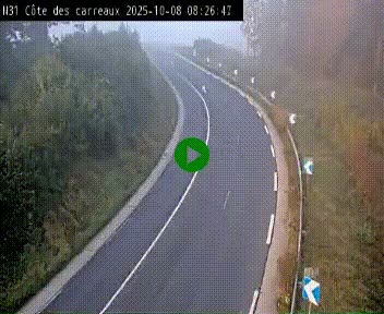 Webcam en haut de la Côte des Carreaux sur la N31 à Avesnes-en-Bray. Vue orientée vers Rouen