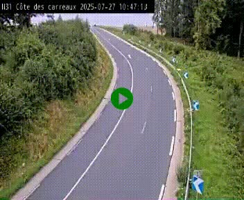 Webcam en haut de la Côte des Carreaux sur la N31 à Avesnes-en-Bray. Vue orientée vers Rouen