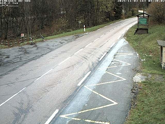 Webcam en haut du col des Fenesses, aussi appelé col du Ménil sur la D486 à 593 mètres d'altitude dans les Vosges