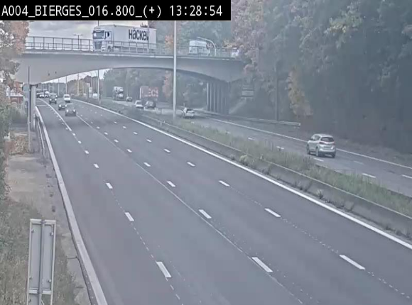 Webcam à Wavre, à hauteur de la sortie 5 Bierges. Vue orientée vers Namur