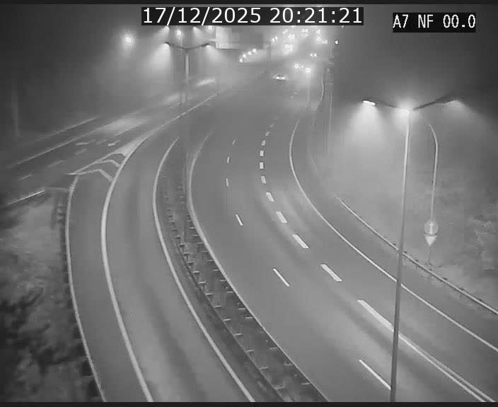 Caméra autoroute Luxembourg A7 - Echangeur A1/A7 Grünewald direction Tunnel Stafelter
