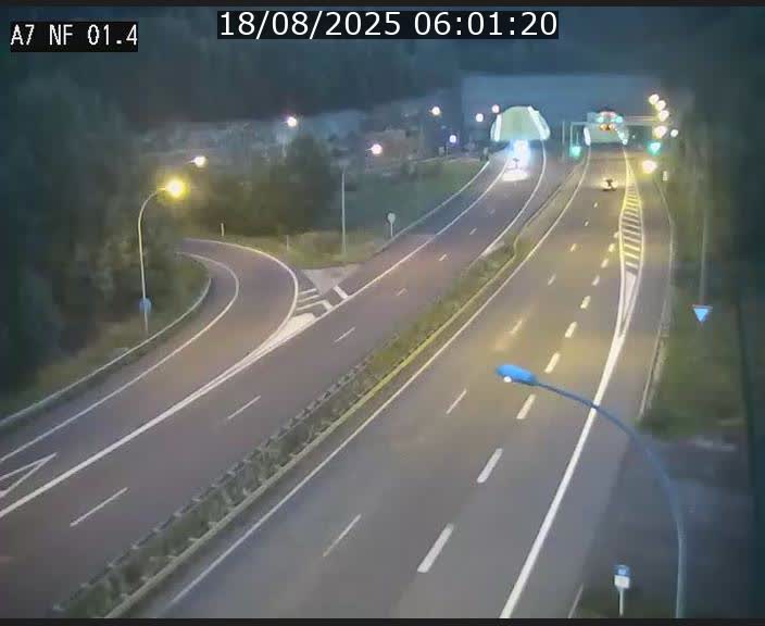 Caméra autoroute Luxembourg A7 - Echangeur Waldhaff - direction Tunnel Stafelter