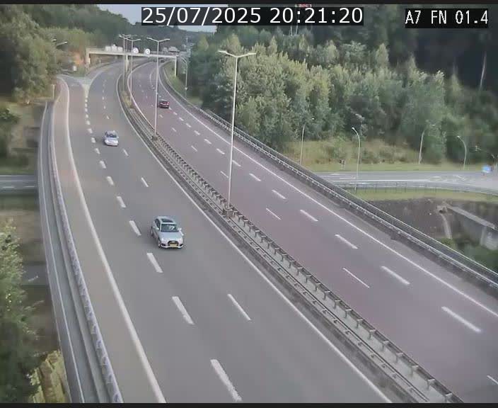 Caméra autoroute Luxembourg A7 - Tunnel Stafelter - direction Echangeur Grünewald