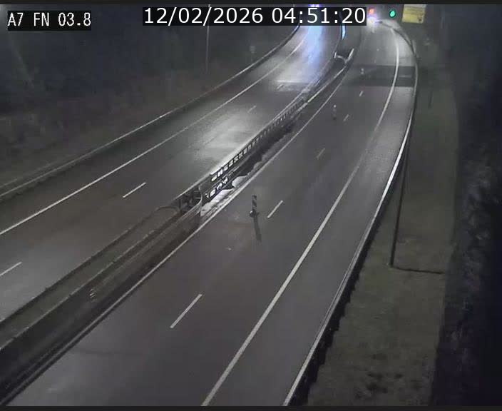Caméra autoroute Luxembourg A7 - Passage à gibier Rëngelbour - direction Tunnel Stafelter