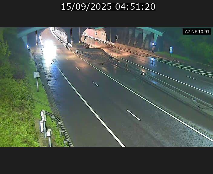 Caméra trafic Luxembourg - A7, Tunnel Gousselerbierg, entrée sud, direction Mersch