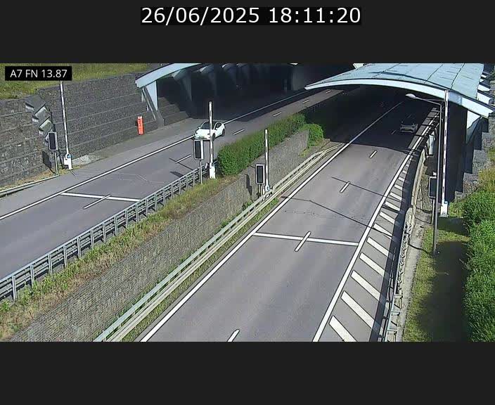 Caméra trafic Luxembourg - A7, Tunnel Gousselerbierg, entrée nord, direction Lorentzweiler