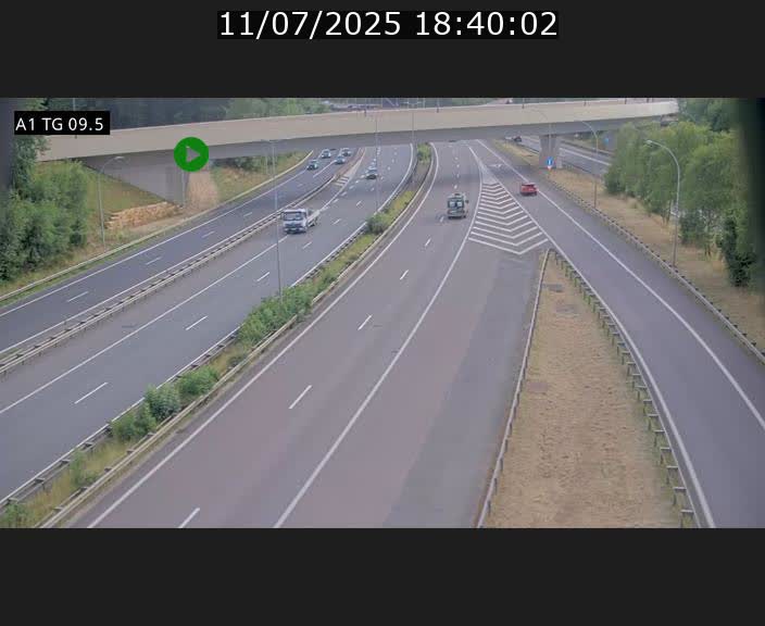 Traffic live webcam Luxembourg Jonction Grünewald - A1 direction Luxembourg-ville - BK 9.5