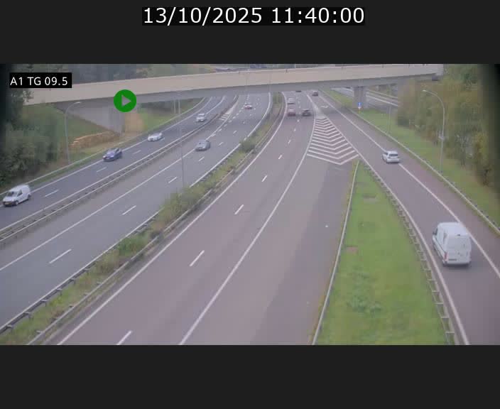 Traffic live webcam Luxembourg Jonction Grünewald - A1 direction Luxembourg-ville - BK 9.5