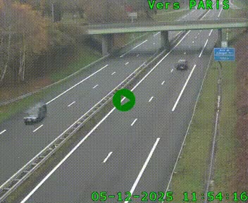 Caméra routière sur l'autoroute A20 au nord de Limoges, à la jonction avec la N520. Vue orientée vers Paris