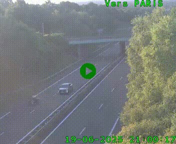 Caméra routière sur l'autoroute A20 au nord de Limoges, à la jonction avec la N520. Vue orientée vers Paris