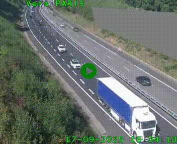 Caméra routière sur l'autoroute A20 à Saint-Pardoux-l'Ortigier, à la jonction avec l'A89. Vue orientée vers Paris