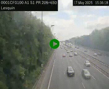Webcam autoroute A1 à hauteur de Lesquin. Vue orientée vers Lille