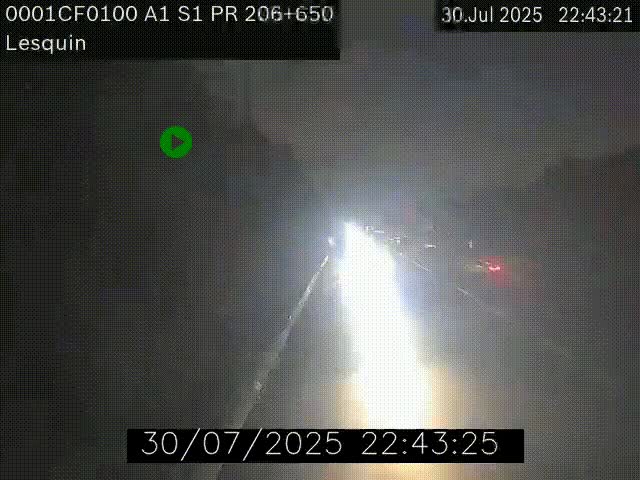 Webcam autoroute A1 à hauteur de Lesquin. Vue orientée vers Lille