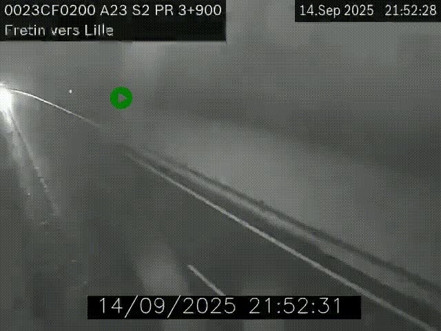 Webcam autoroute A23 à hauteur de Fretin. Vue orientée vers Lille