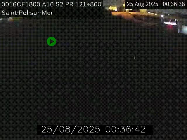 Webcam autoroute A16 à proximité de Dunkerque, à hauteur de la sortie Saint-Pol-sur-Mer. Vue orientée vers Calais