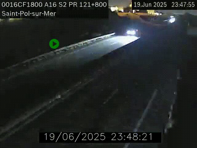 Webcam autoroute A16 à proximité de Dunkerque, à hauteur de la sortie Saint-Pol-sur-Mer. Vue orientée vers Calais