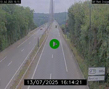 Webcam sur la N165 après le Pont de l'Iroise, à l'entrée de Brest