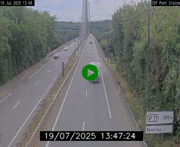 Webcam sur la N165 après le Pont de l'Iroise, à l'entrée de Brest
