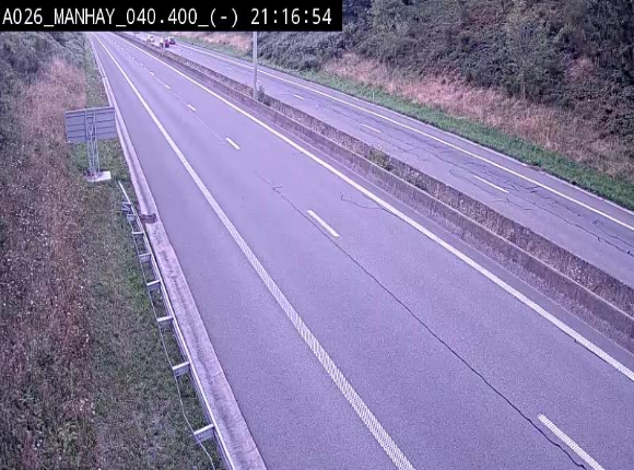 Webcam autoroute A26/E25 à hauteur de Manhay, après la jonction avec la N651 en direction de Liège - BK 40.4