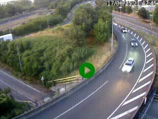 Caméra autoroute à la jonction entre l'A7 et la D301 (Boulevard urbain Sud de Lyon) à Feyzin, au sud de Lyon. Vue orientée vers Mions